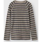 Top - Multicolor - Wollen Stof - Ronde Hals - Lange Raglanmouwen