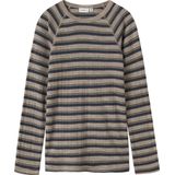 Top - Multicolor - Wollen Stof - Ronde Hals - Lange Raglanmouwen