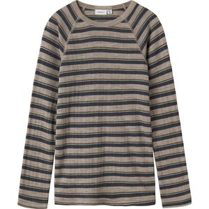 Top - Multicolor - Wollen Stof - Ronde Hals - Lange Raglanmouwen