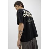 T-shirt - Ronde Hals - Jersey - Zwart - Losse Pasvorm