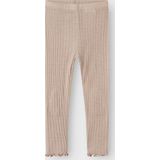 Ribgebreid Legging - Slim Fit - Mid-Waist - Met Elastische Taille - Patches op de Knieën