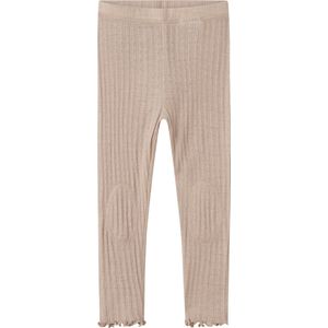 Ribgebreid Legging - Slim Fit - Mid-Waist - Met Elastische Taille - Patches op de Knieën