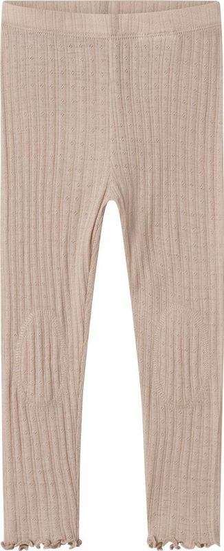 Ribgebreid Legging - Slim Fit - Mid-Waist - Met Elastische Taille - Patches op de Knieën