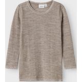 Merino Wol Top - Lange Mouwen - Ronde Hals - Kantdetail - Regular Fit