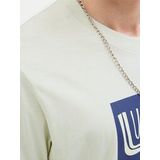 Shirt - Jersey - Ronde Hals - Motiefprint - Kwartmouw - Normale Pasvorm