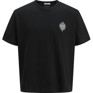 JACK & JONES Heren Jorhydra Patroon Tee Ss Crew Neck, zwart, XL