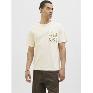 JACK & JONES - Shirt - Geel - Olijfgroen - Wolwit - Kwartmouw - Bloemenprint