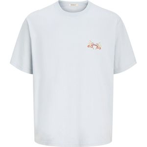 JACK & JONES - Shirt - Hemelsblauw - Losse Pasvorm - Kwartmouw