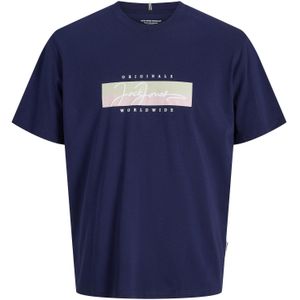JACK & JONES Jorfrederiksberg Box Script Tee Ss Cn Ln voor heren, Ocean Cavern, M