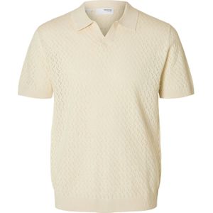 Regular fit poloshirt in gehaakte look, model 'LINO'