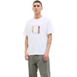 JACK & JONES - Shirt - Olijfgroen - Ronde Hals - Kwartmouw