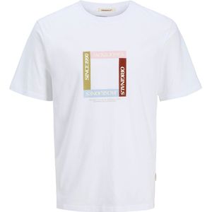 JACK & JONES - Shirt - Olijfgroen - Ronde Hals - Kwartmouw