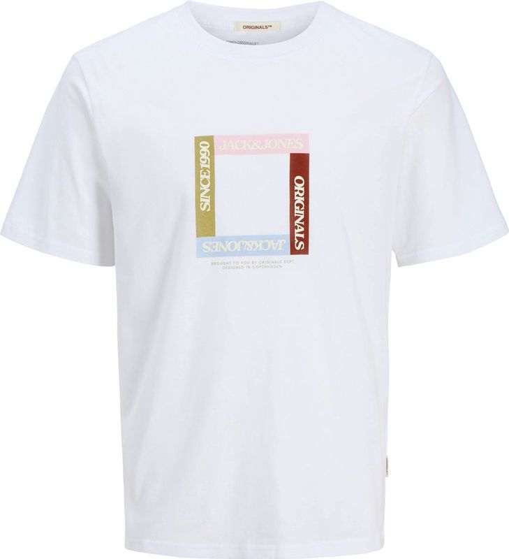 JACK & JONES - Shirt - Olijfgroen - Ronde Hals - Kwartmouw