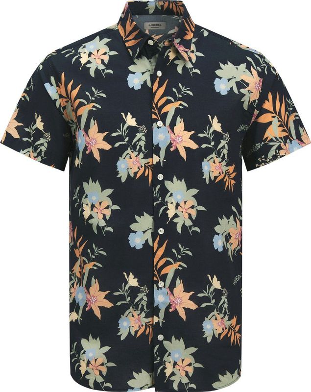 JJ Rebel - JREBBASTIAN - Overhemd - Nachtblauw Lichtblauw Lichtgroen Oranje - Regular Fit
