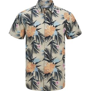 JJ Rebel - JREBBASTIAN - Overhemd - Beige Lichtblauw Lichtoranje Zwart - Regular Fit