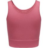 Onpjaia 1 Top - Cropped - U-Hals - Mouwloos - Ribstof - Slim Fit