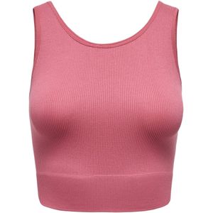 Onpjaia 1 Top - Cropped - U-Hals - Mouwloos - Ribstof - Slim Fit