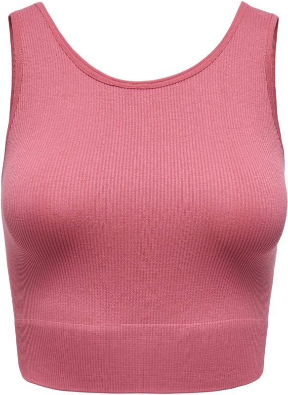 Onpjaia 1 Top - Cropped - U-Hals - Mouwloos - Ribstof - Slim Fit