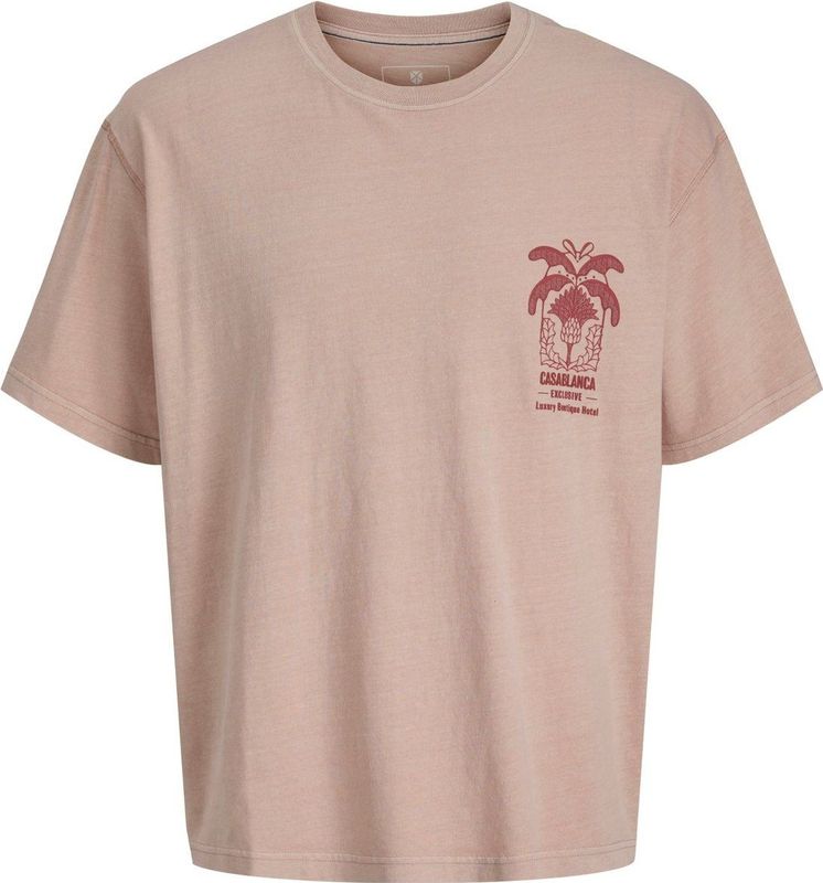 JACK & JONES - jprblumanson SS Tee - T-Shirt - Roze - Katoen