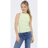 KIDS ONLY GIRL mouwloze top rib gebreid lichtgroen/wit