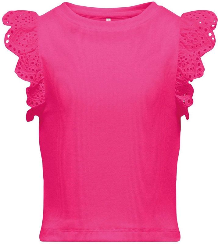 ONLY GIRLS - Kogdrea - Top - Katoen - Korte Mouwen - Ruches - Regular Fit