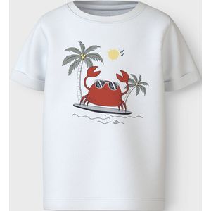 T-shirt - Bright White - Jersey - Print: Crab Surf