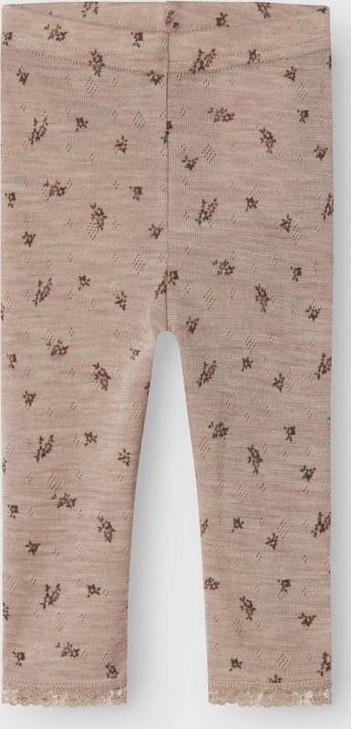 Merino Wol Legging - Mid-Waist - Slim Fit - Met Kanten Boordjes