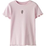 T-shirt - Geborduurd - Ronde Hals - Korte Mouwen - Slim Fit - Jersey