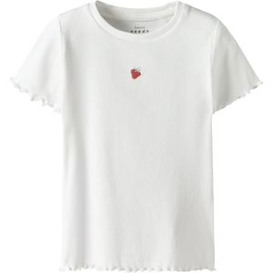 Name It - Nmfvivemma Ss Slim Top - T-shirt - Helder Wit - Katoen