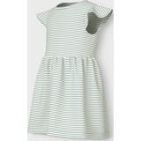 Name It Jurk - NmfVinanna - Aqua Grijs/Bright White - Name It - 5 jaar (110) - Jurk