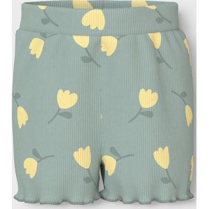 Name It Shorts - Rib - NmfVemma - Aqua Grijs/Lemon - Name It - 6 jaar (116) - Shorts