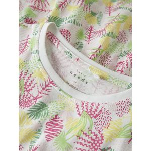 Print - Jurk - Multicolor - Jersey - Korte Mouwen - Ronde Hals