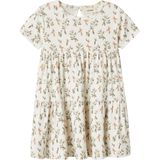 Jerseyjurken - Korte Mouwen Jurk - All-over Print - Ronde Hals - Knoop en Lussluiting