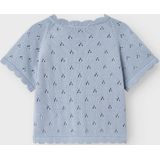 Gebreide Top - Korte Mouwen - Regular Fit - Golvend Detail