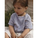 Gebreide Top - Korte Mouwen - Regular Fit - Golvend Detail