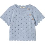 Gebreide Top - Korte Mouwen - Regular Fit - Golvend Detail