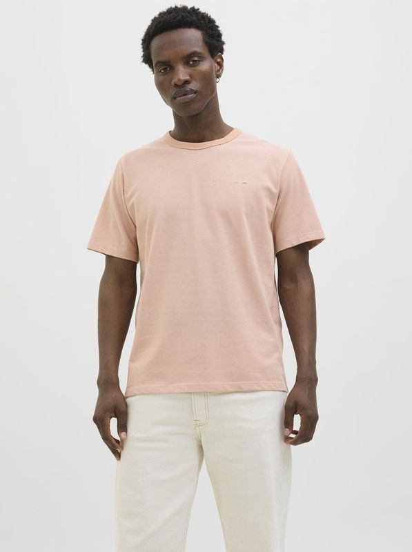 Jack & Jones - Premium Shirt - Nude - Kwartmouw - Ronde Hals