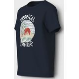 Regular Fit - T-shirt - Blauw - Jersey - Korte Mouwen