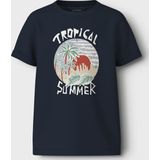 Regular Fit - T-shirt - Blauw - Jersey - Korte Mouwen