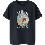 Regular Fit - T-shirt - Blauw - Jersey - Korte Mouwen