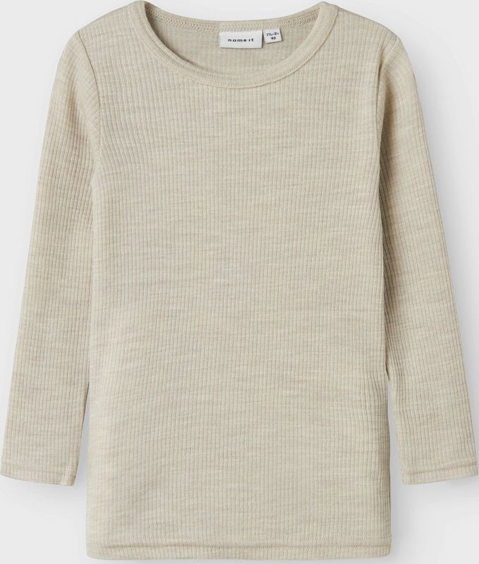 Top - Ronde Hals - Lange Mouwen - Wol - Regular Fit