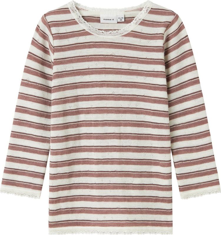 Needle Drop - Top - Print - Ronde Hals - Lange Mouwen - Kantdetail