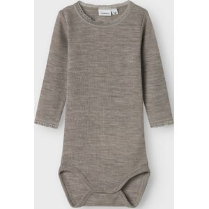 Merino Wol - Romper - Lange Mouwen - Drukknoopsluiting - Kantdetail