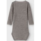 Merino Wol - Romper - Lange Mouwen - Drukknoopsluiting - Kantdetail