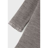 Merino Wol - Romper - Lange Mouwen - Drukknoopsluiting - Kantdetail