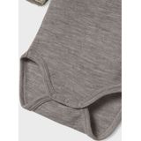 Merino Wol - Romper - Lange Mouwen - Drukknoopsluiting - Kantdetail