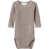 Merino Wol - Romper - Lange Mouwen - Drukknoopsluiting - Kantdetail