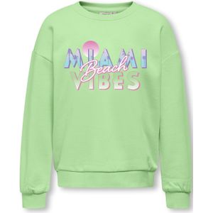 Kids only kogrita life l/s printed crew ub sw trui groen