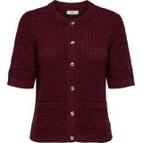 JDY - JDYTIKKA - Gebreid Vest - Donkerrood