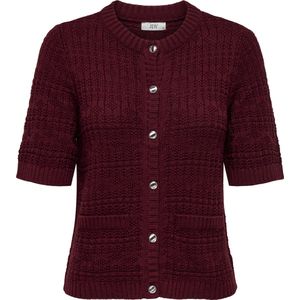 JDY - JDYTIKKA - Gebreid Vest - Donkerrood